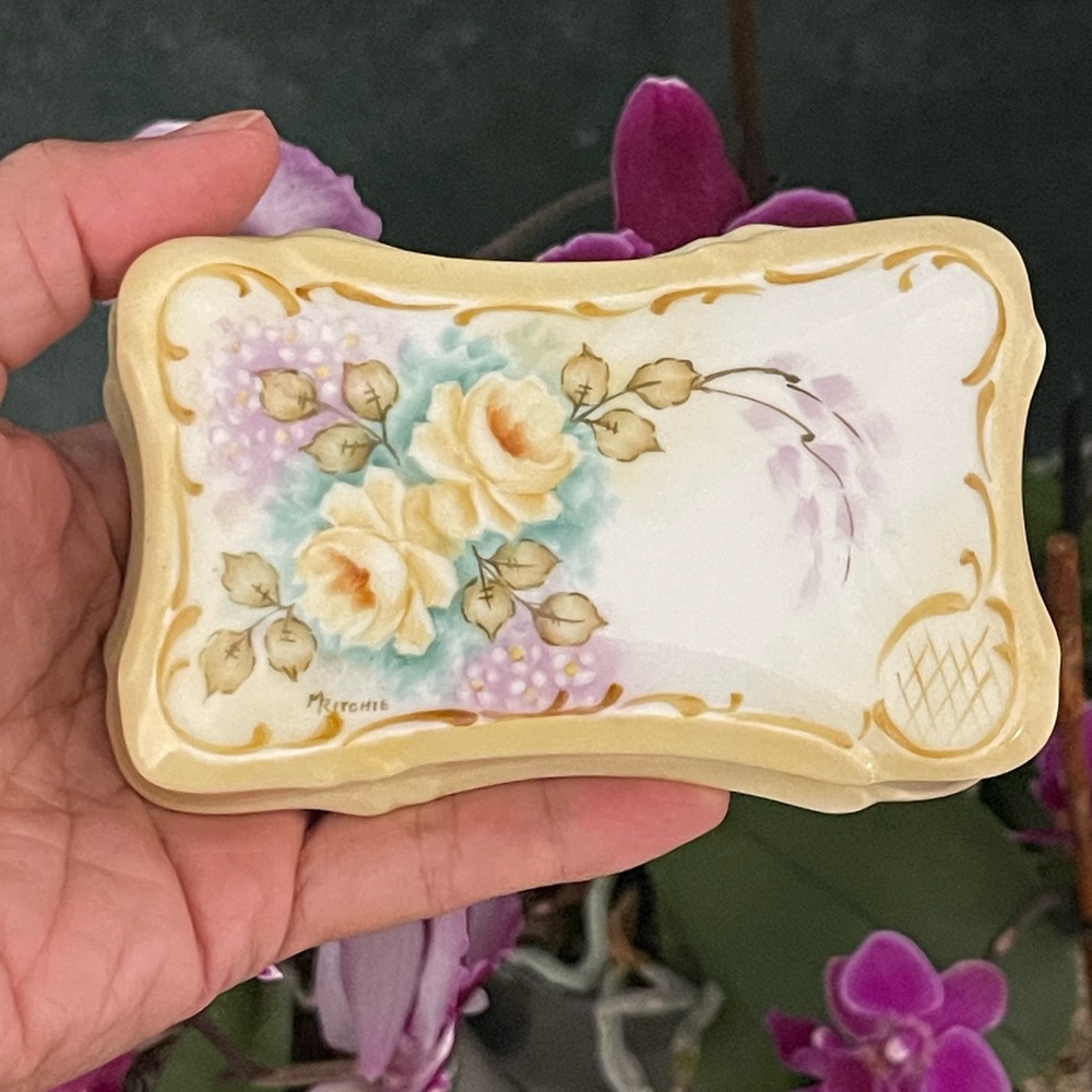 **SOLD** Floral Ceramic Trinket Dish
